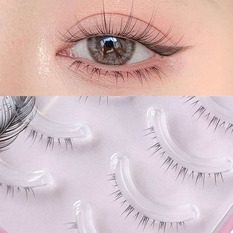 Eyelash Extension Douyin - 5 Paar untere Wimpern mit klarem