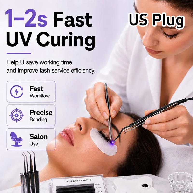 Eyelash Extension Led - Mini-UV-Wimpernlampe mit Pinzette, 2-Sekunden-Schnellhärtungslicht, Wimpernverlängerungs-Pinzette, tragbare