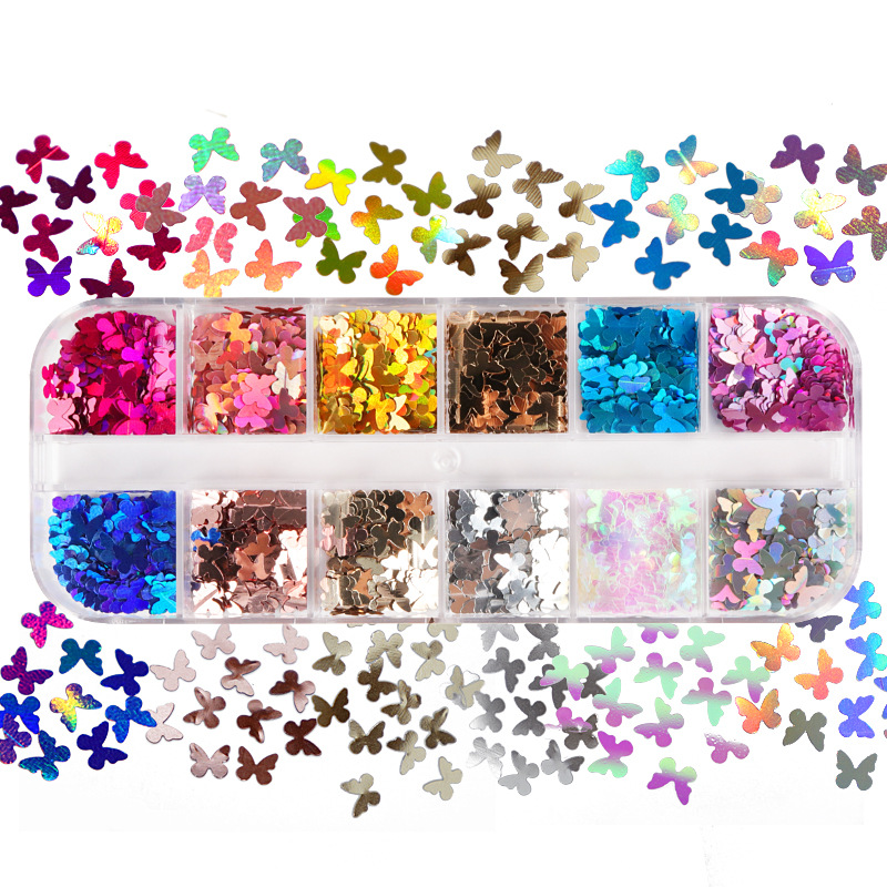 Eyelash Extension Equipment - Mix Farbe Fluoreszierende Schmetterling Glitter Wimpern