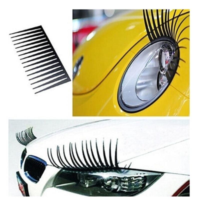 Lash Mapping Sticker - 2PC Scheinwerfer Schwarz Wimpern Aufkleber Auto
