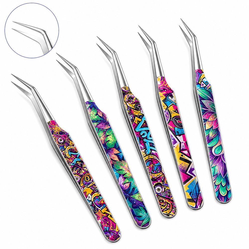 Metallische Gebogene Pinzette  – Lash Mapping Sticker Bewertung und Preis