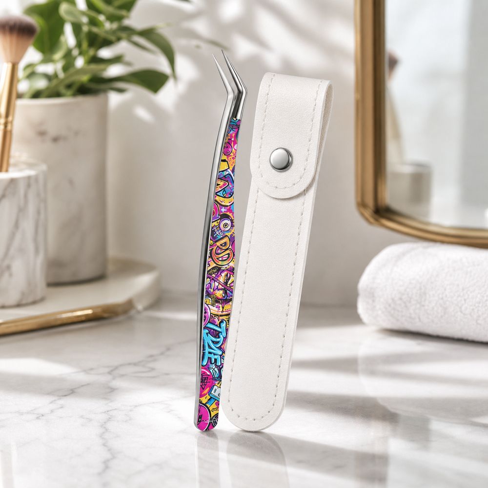 Metallische Gebogene Pinzette  – Lash Mapping Sticker Bewertung und Preis